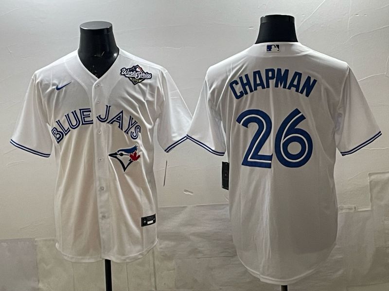 Men 2025 Toronto Blue Jays #26 Chapman White Game Nike MLB Jersey style 05->toronto blue jays->MLB Jersey